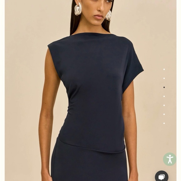 Cult Gaia Jona Dress - NWT Navy Asymmetric One-Shoulder Maxi Dress - Picture 3 of 4